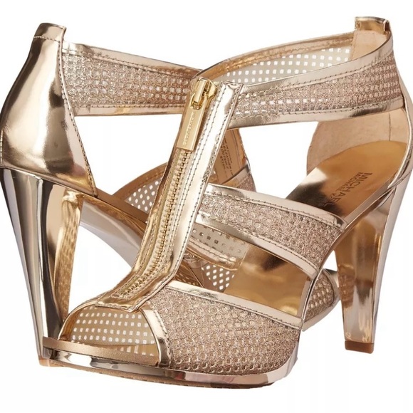Elegant Gold High Heel Sandals - Picture 1 of 12